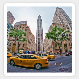 Fisheye view of Rockefeller Center, New York City Sticker